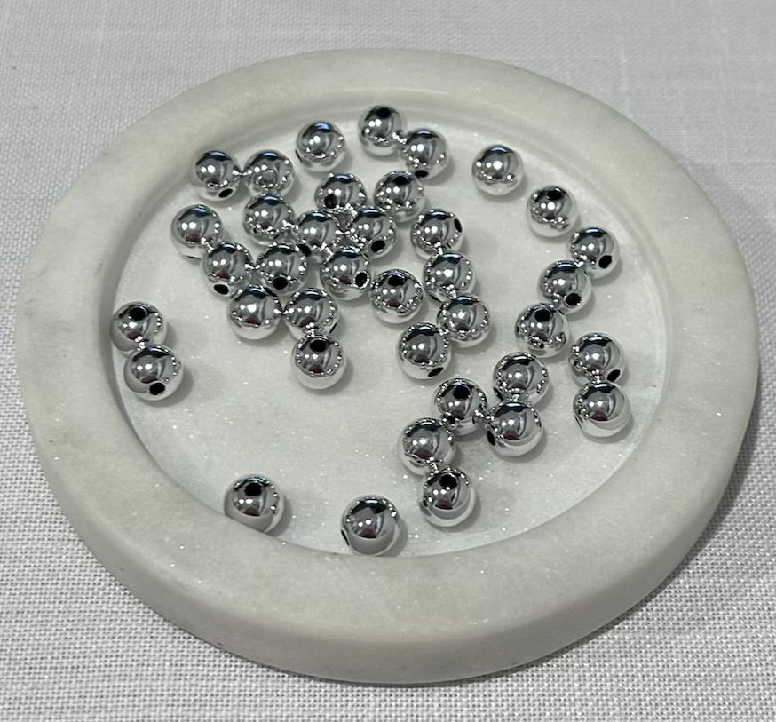 8mm Silver Beads - 10 grams