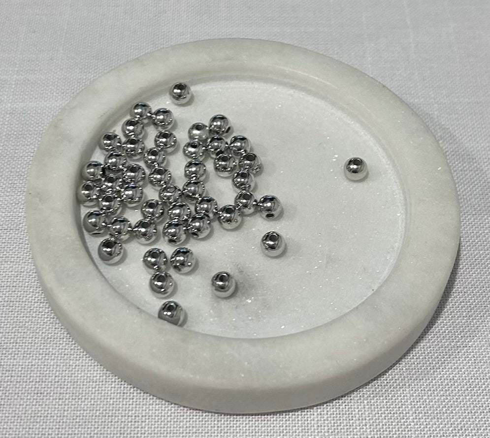 6mm Silver Beads - 5 grams