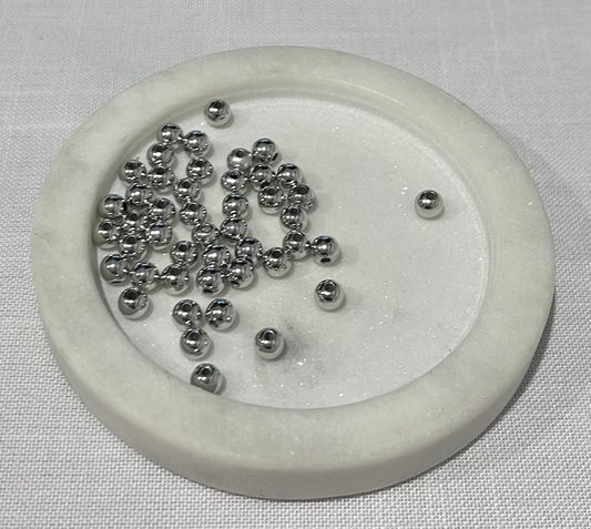 6mm Silver Beads - 5 grams